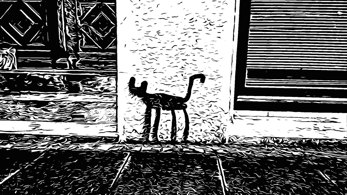 Wortspiele und lustige Synonyme hier. Auf dem Bild eine lustige Katze.